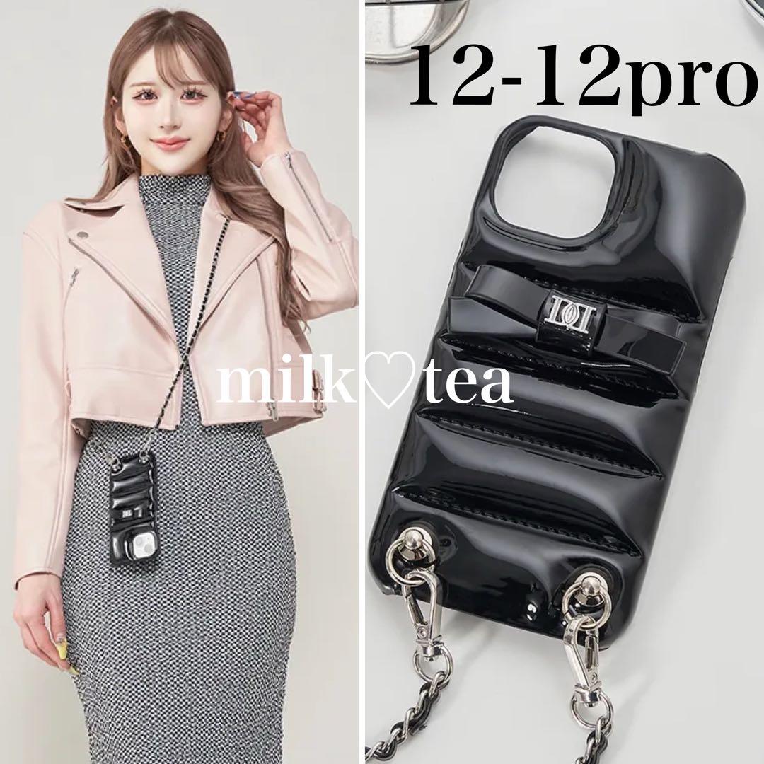 新品未開封 ダーリッチ DDリボンiPhoneケース ブラック 12-12pro