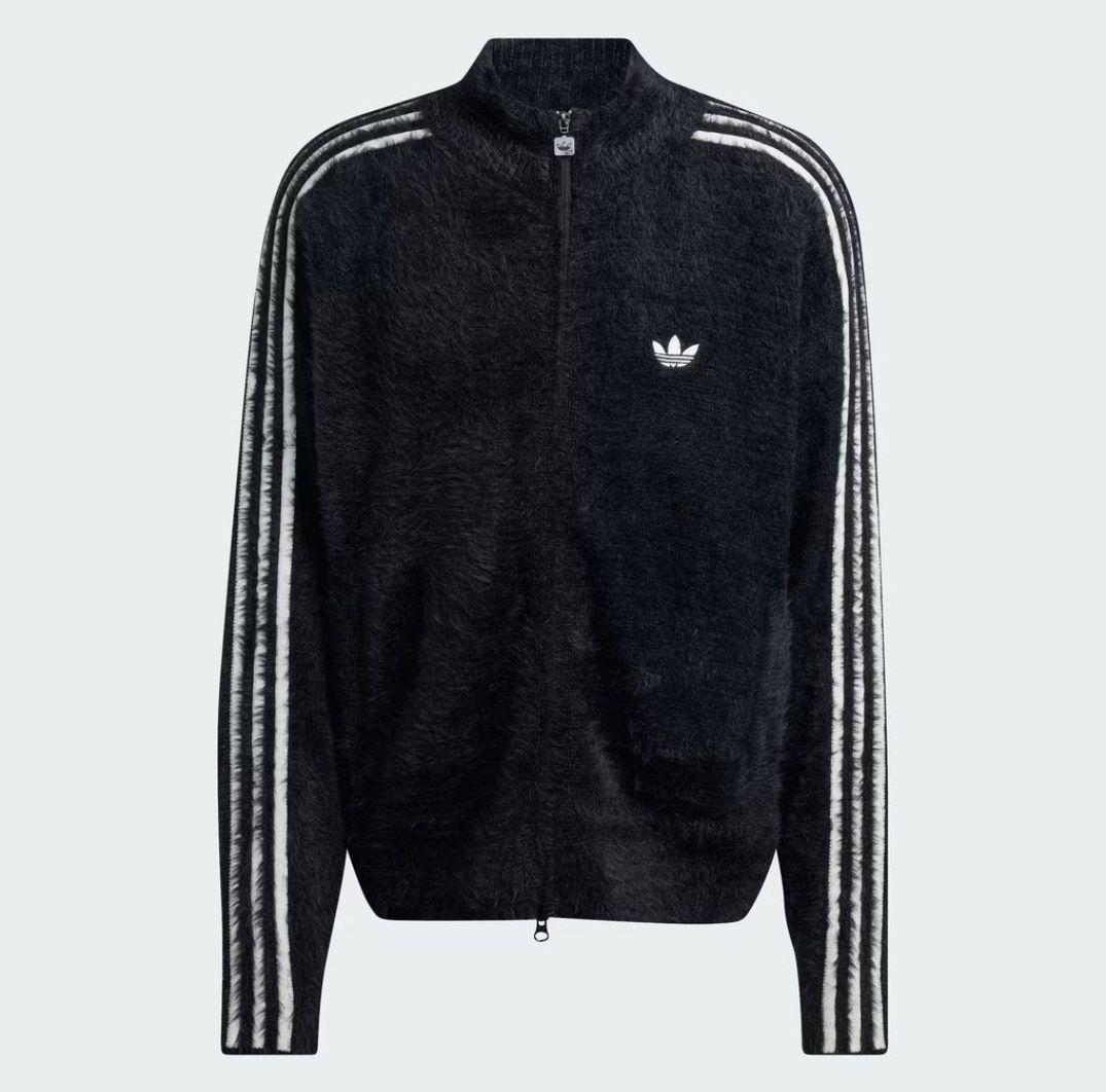 アディダス ジャージ フェイクモヘア ニット トラックジャケット