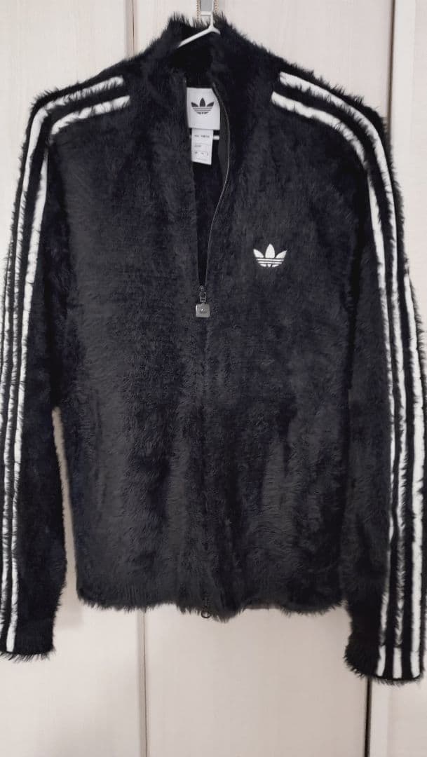 アディダス ジャージ フェイクモヘア ニット トラックジャケット