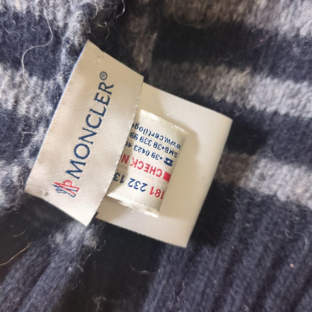 MONCLER ♡男女兼用ストライプマフラー ブラック/グレー