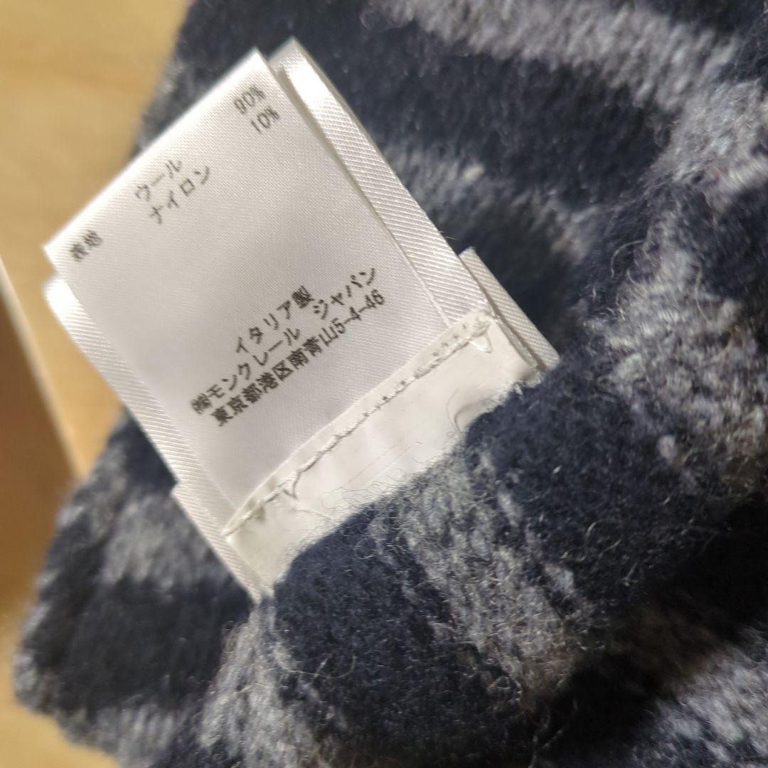 MONCLER ♡男女兼用ストライプマフラー ブラック/グレー