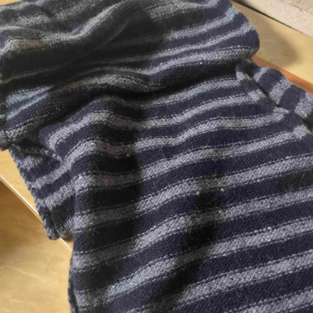 MONCLER ♡男女兼用ストライプマフラー ブラック/グレー