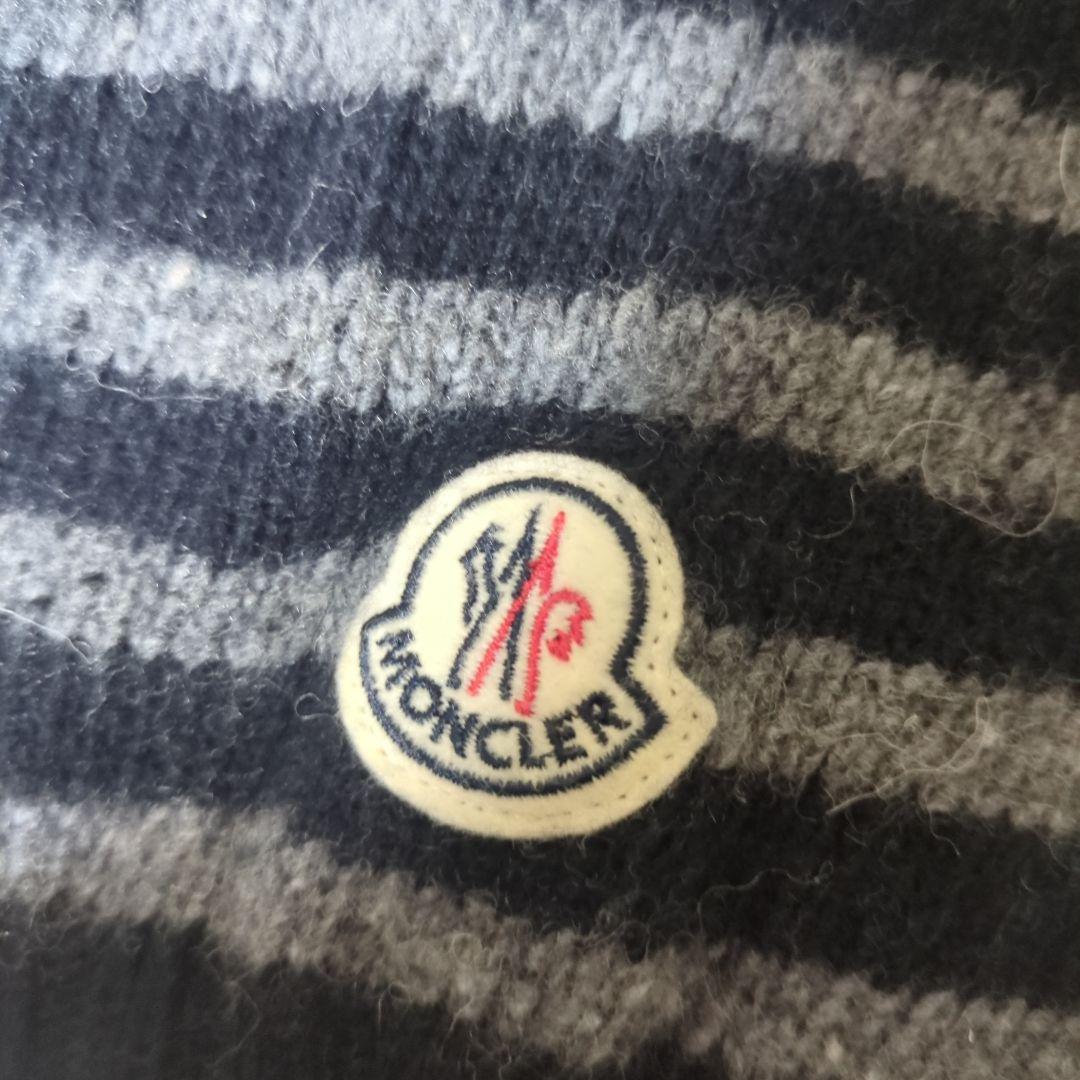 MONCLER ♡男女兼用ストライプマフラー ブラック/グレー