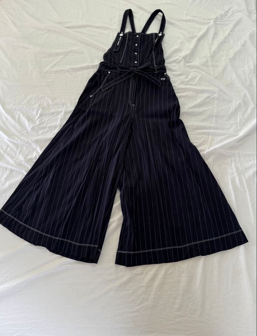 エムズグレイシー ストライプオーバーオール・サロペット