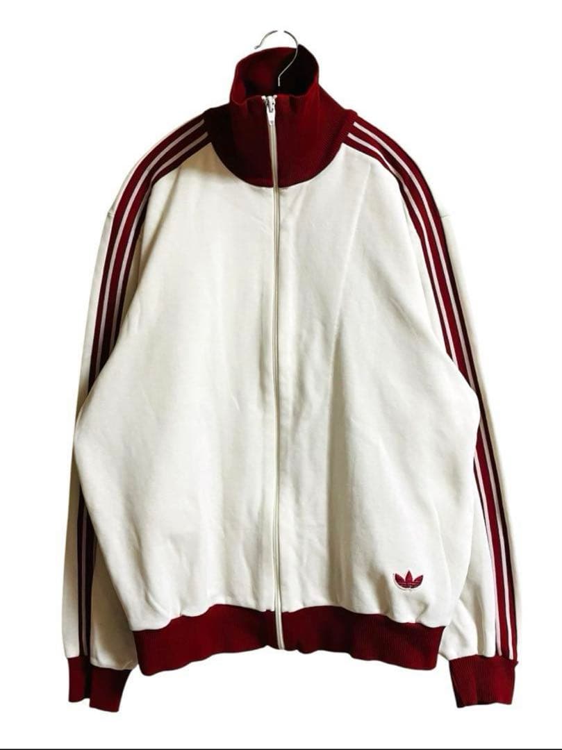 80's adidas 西ドイツ製 トラックジャケット サイズ4 オフホワイト