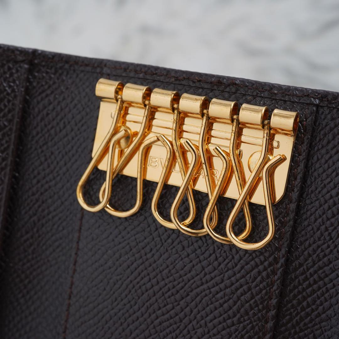 未使用品　箱付き　BVLGARI ブルガリ　キーケース　レザー　ブラウン　希少