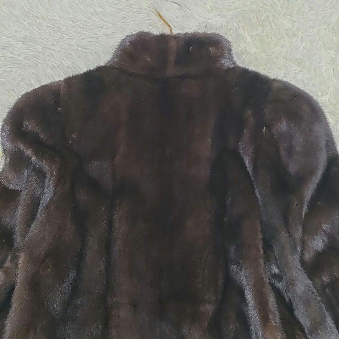 超高級 13号 SAGA MINK ミンクファー コート 毛皮 リアルファー 茶