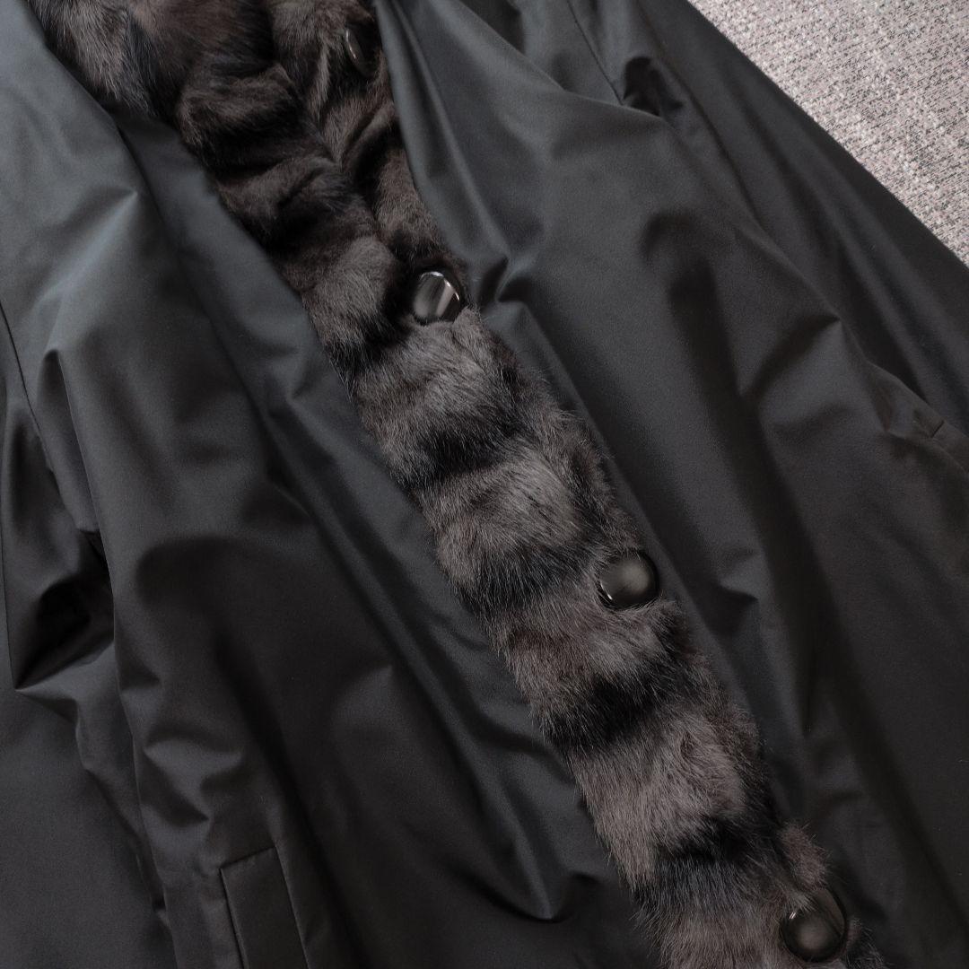 2way　シルク　ロシアンリス　中綿入り　ロングコート　未使用に近い美品