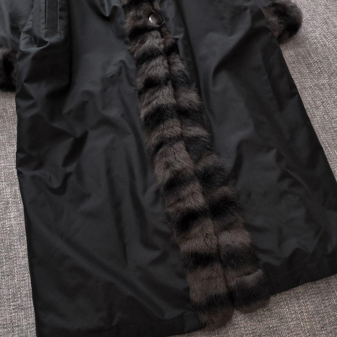 2way　シルク　ロシアンリス　中綿入り　ロングコート　未使用に近い美品