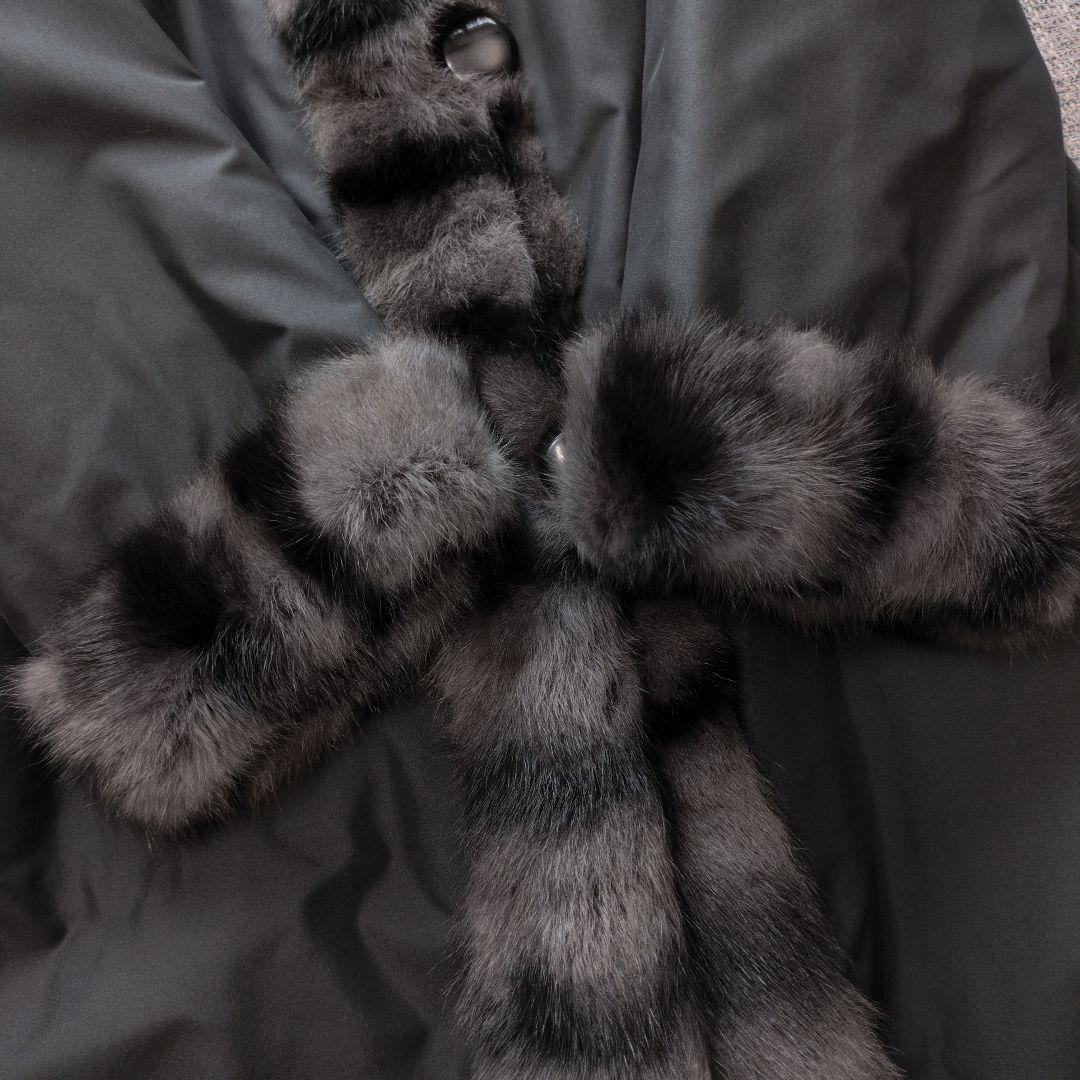 2way　シルク　ロシアンリス　中綿入り　ロングコート　未使用に近い美品