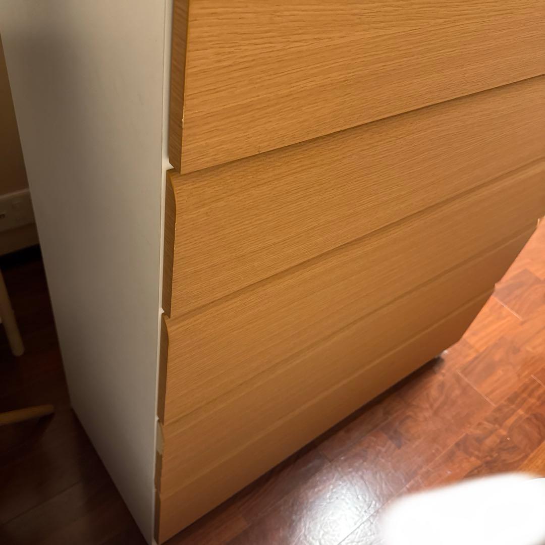 ★4/10まで★ニトリ　6段チェスト　ベージュ　ホワイト　木目