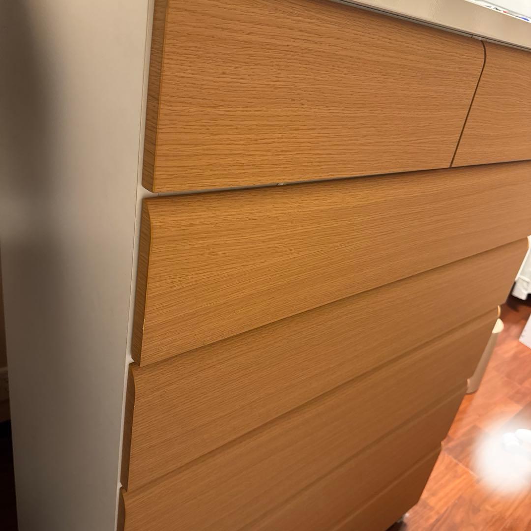 ★4/10まで★ニトリ　6段チェスト　ベージュ　ホワイト　木目