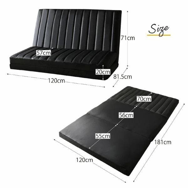 ③ゆったり3wayソファベッド 幅120cm ファブリック セミダブル ベージュ