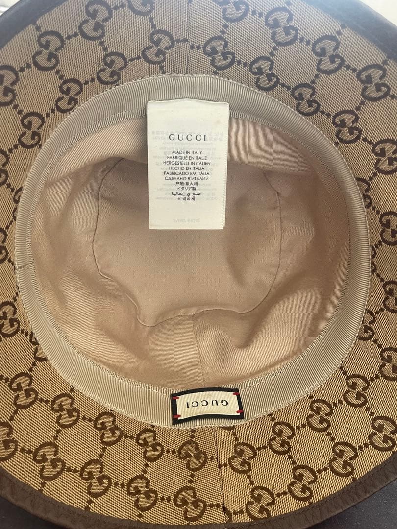 GUCCI バゲハ　GGモノグラム バケットハット　帽子　グッチ　キャンバス