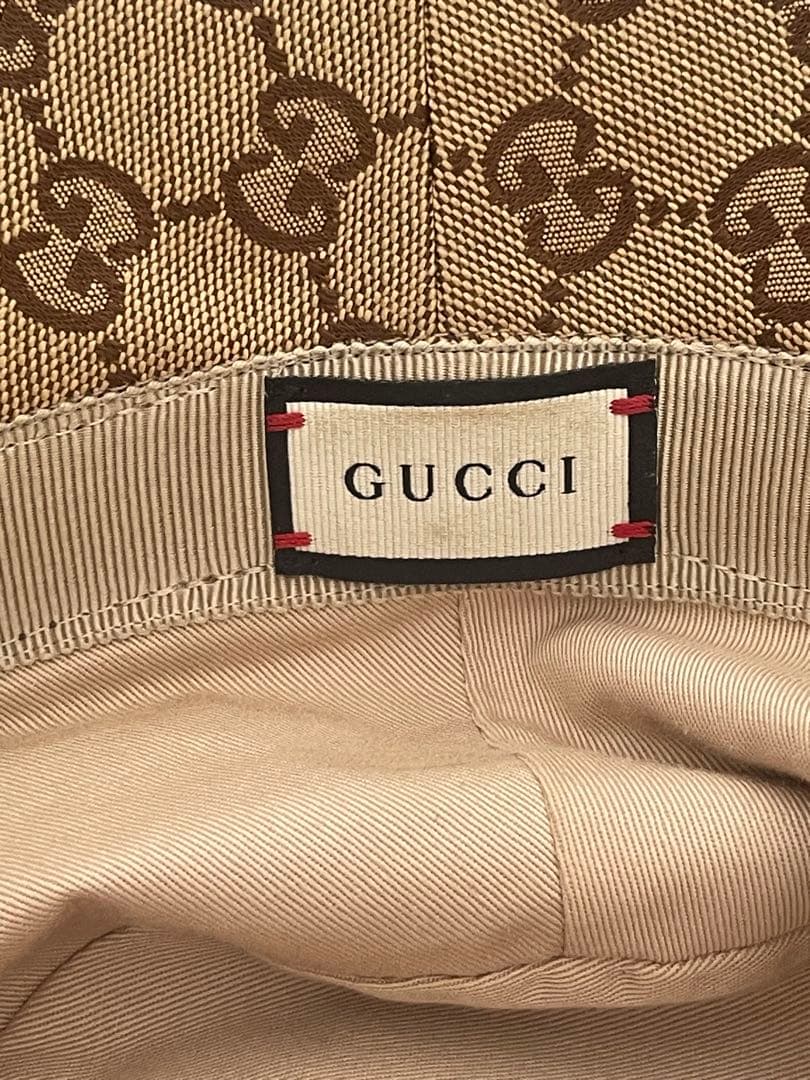 GUCCI バゲハ　GGモノグラム バケットハット　帽子　グッチ　キャンバス