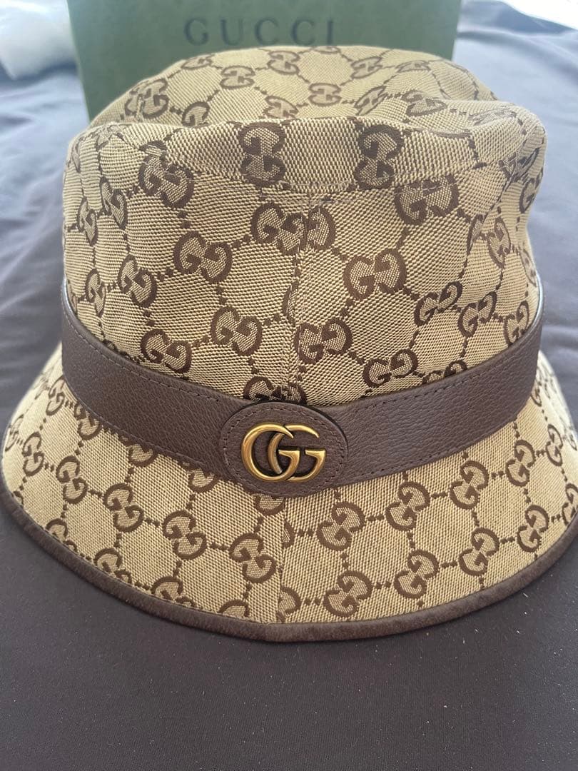 GUCCI バゲハ　GGモノグラム バケットハット　帽子　グッチ　キャンバス