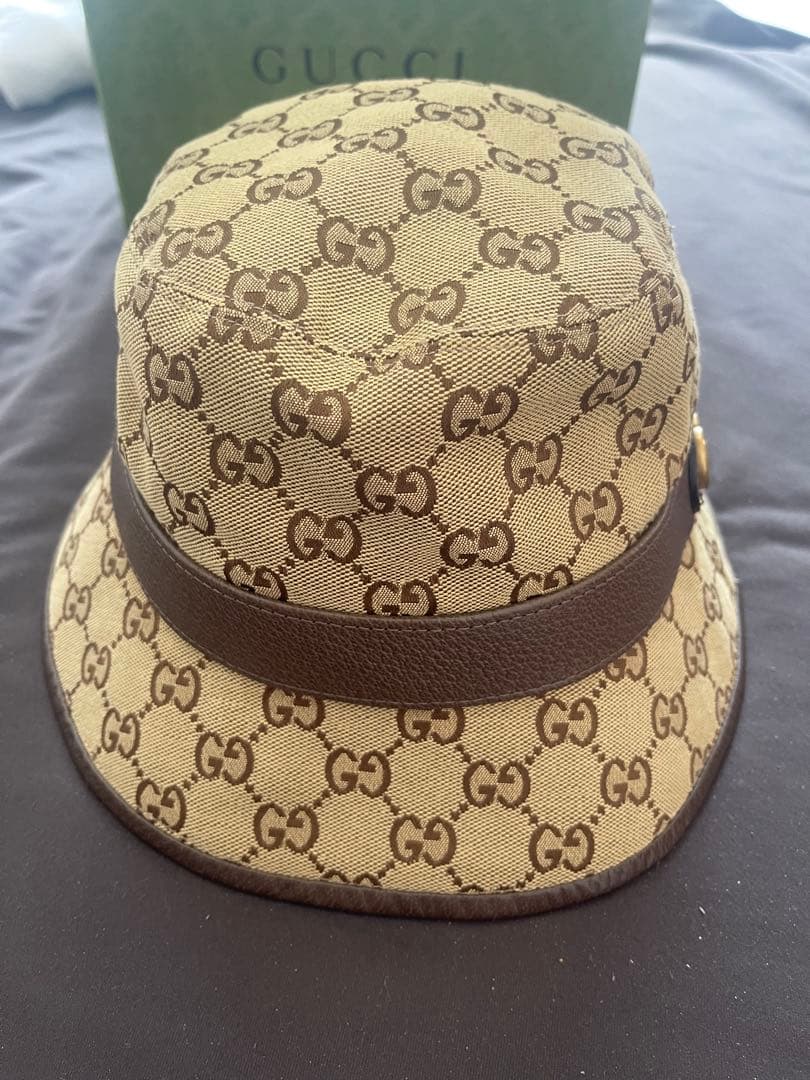 GUCCI バゲハ　GGモノグラム バケットハット　帽子　グッチ　キャンバス