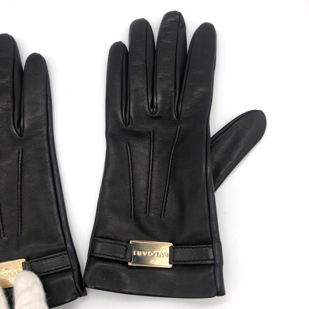 未使用✨ブルガリ レザー　手袋 ブラック