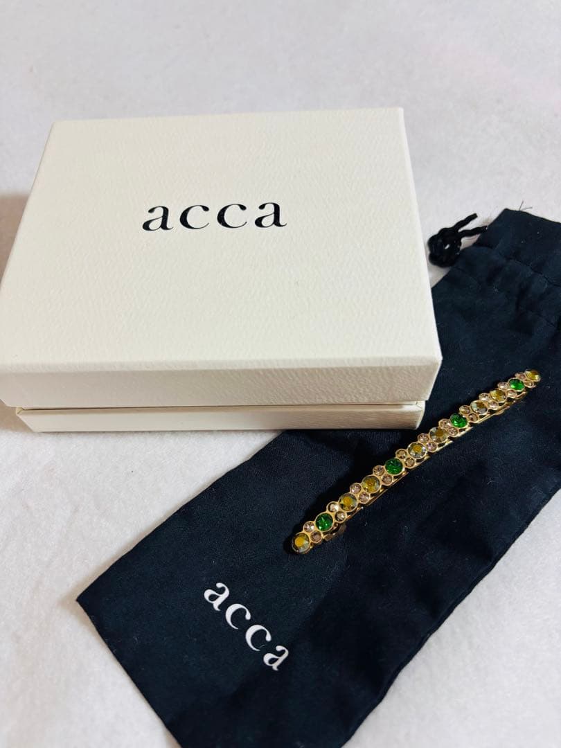 【レア/極美品】アッカ acca クリップ バレッタ グリーン
