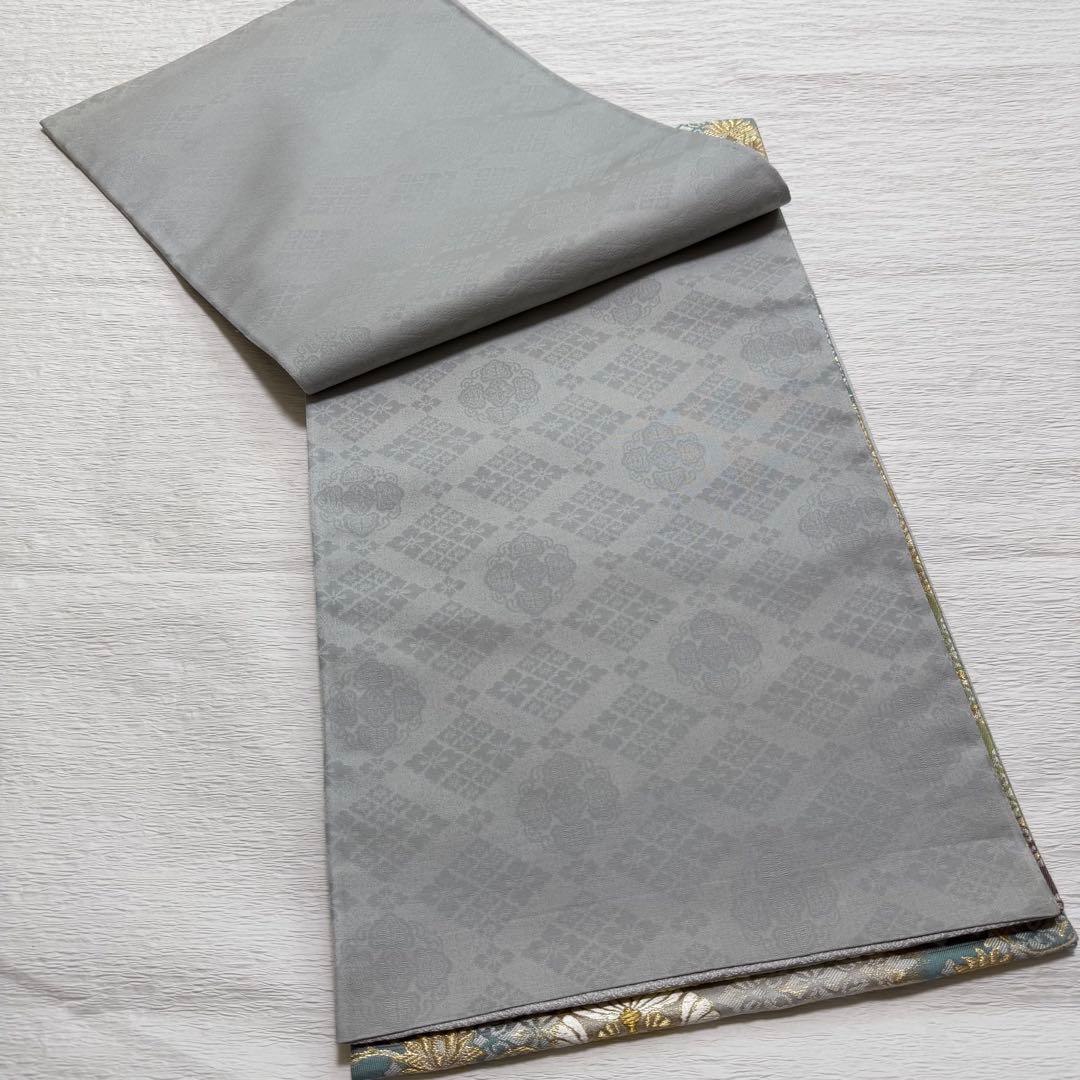 m-82 菱華紋 六通 袋帯 正絹　未使用極美品