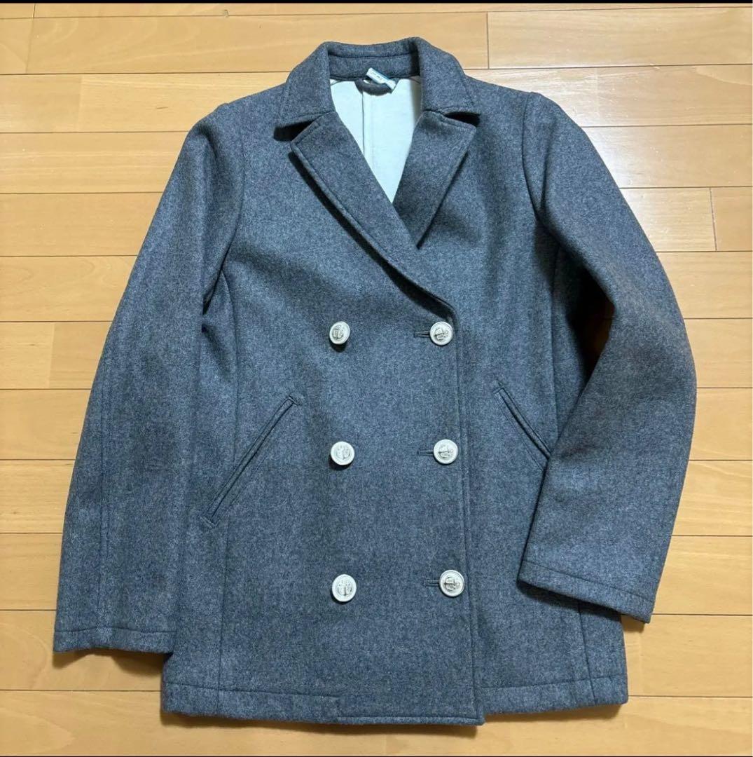 週末セール【美品】ウィムガゼット　グレー ウール ピーコート レディース