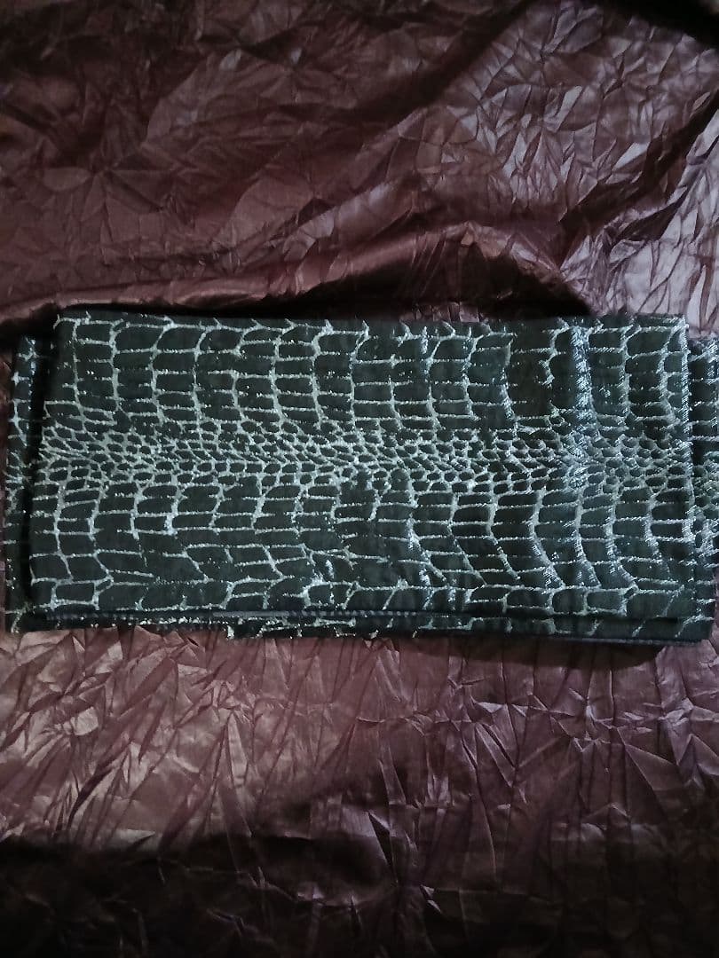 ルミロック半幅帯 艶クロコブラック