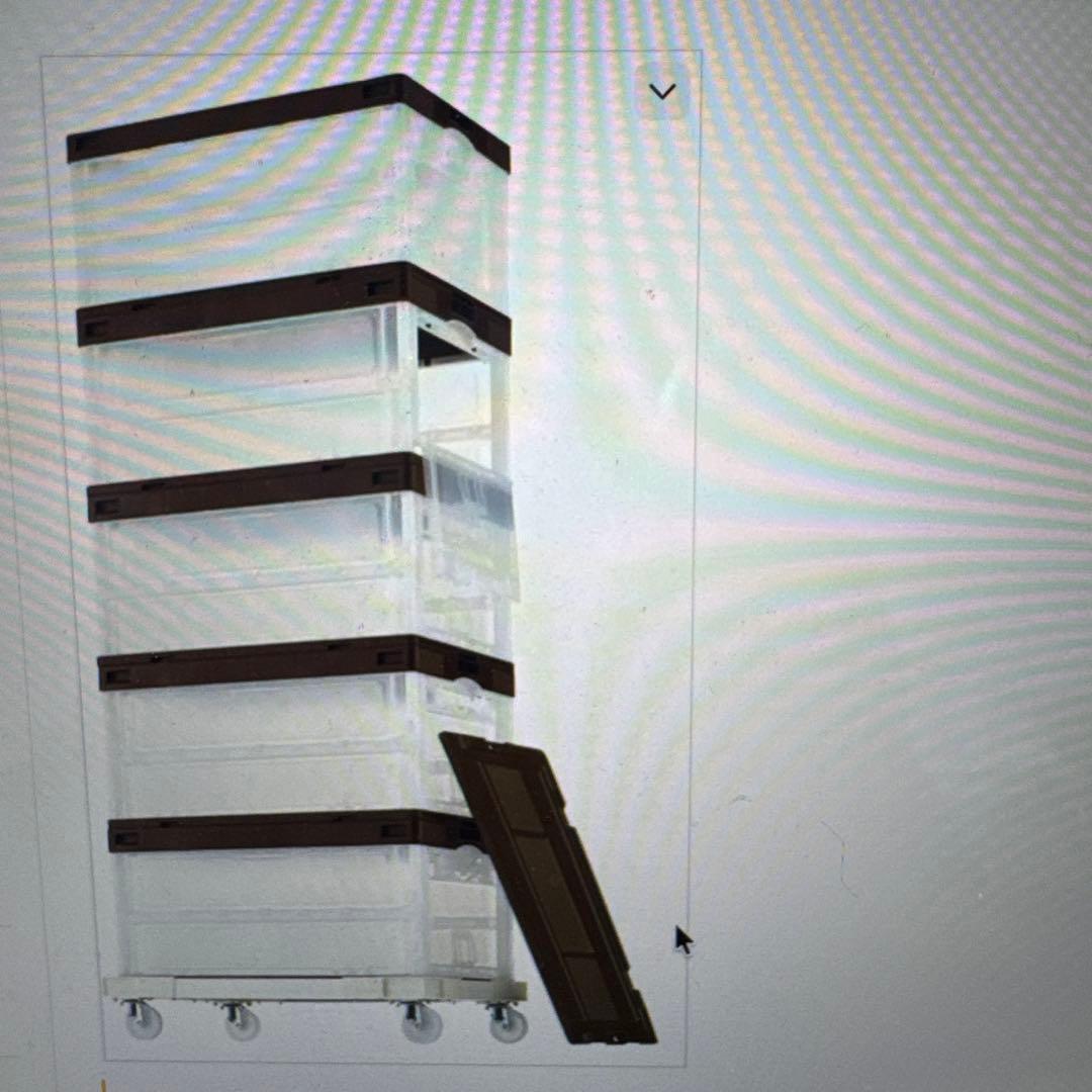 扉付き折りたたみコンテナ2セット（75L) ブラウン 5組