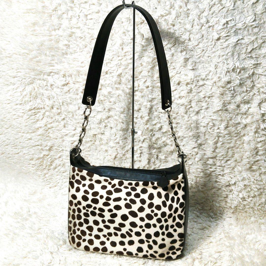 YSL イヴ・サンローラン ワンショルダーバッグ ハラコ チェーンショルダー