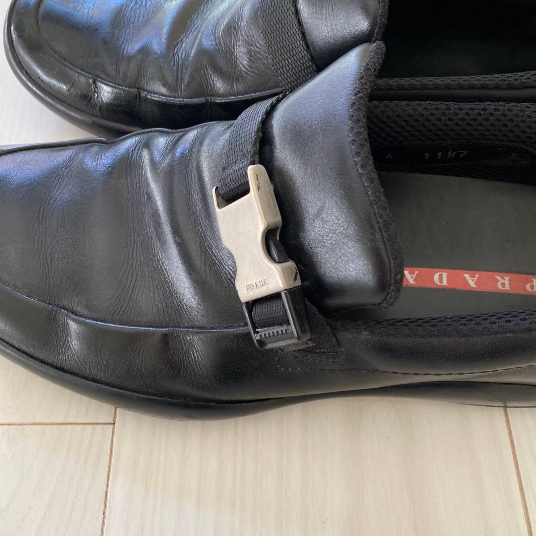 靴 1990s archive prada sports leather shoes