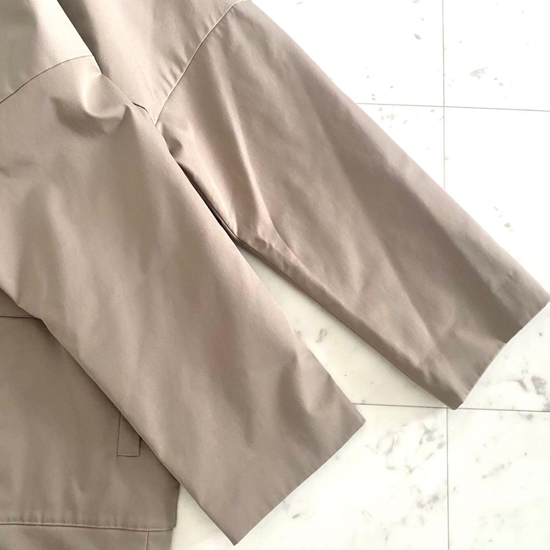 極美品 アドーア ADORE ドライコンパクトノーカラーコート ベージュ 38