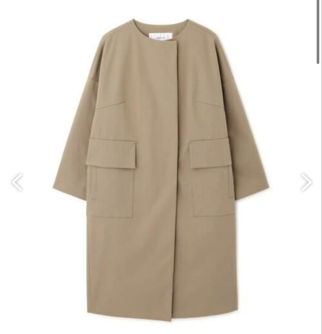 極美品 アドーア ADORE ドライコンパクトノーカラーコート ベージュ 38