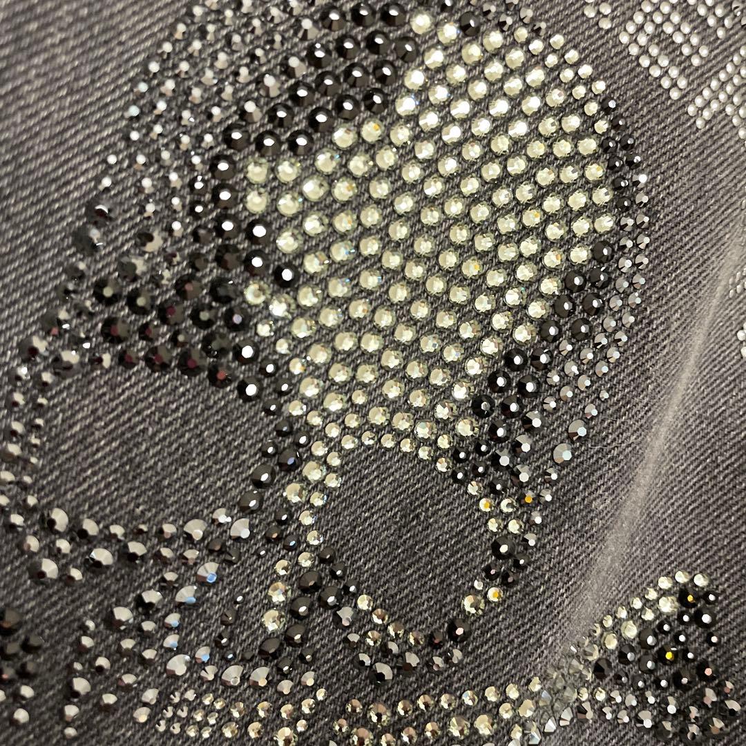 ロエン　ブラックデニムジャケット スカルデザイン　ロエンジーンズ　Gジャン