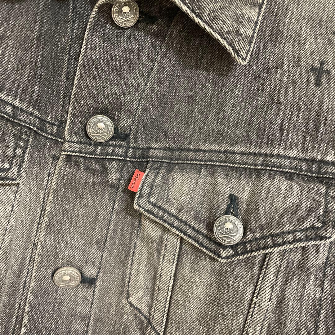 ロエン　ブラックデニムジャケット スカルデザイン　ロエンジーンズ　Gジャン