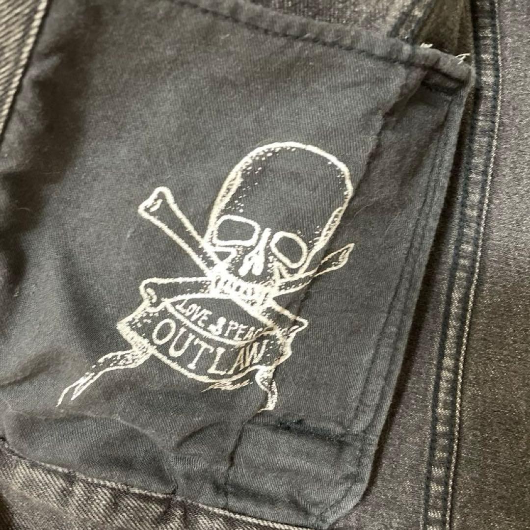 ロエン　ブラックデニムジャケット スカルデザイン　ロエンジーンズ　Gジャン