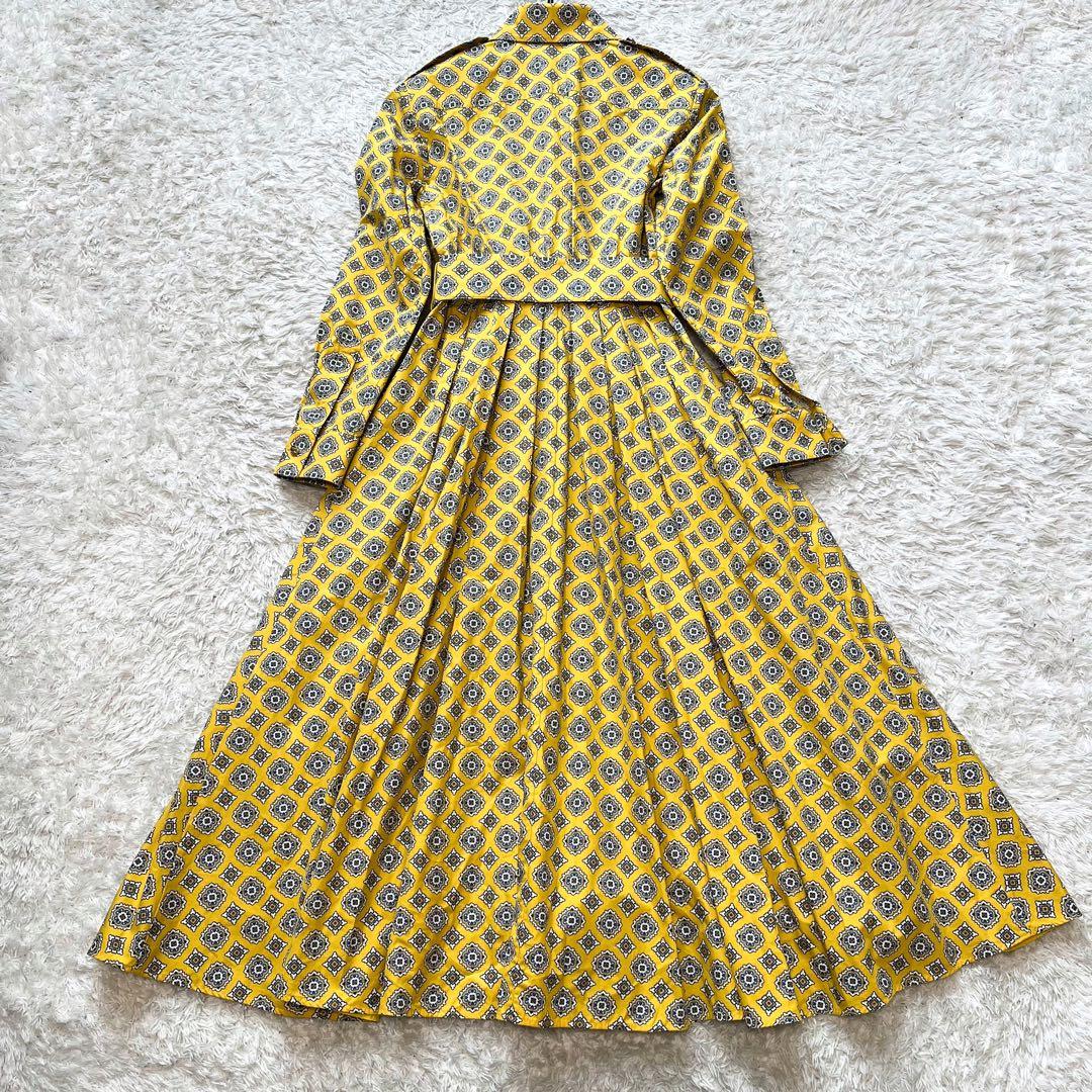 最高級白タグ✨MAXMARA コットンポプリンドレス ロゴボタン ベルト付 34