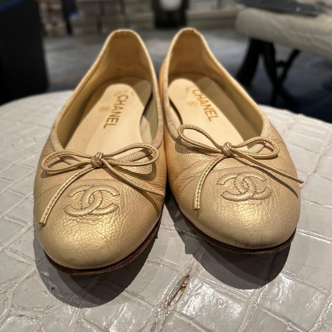 CHANEL ベージュ バレエシューズ