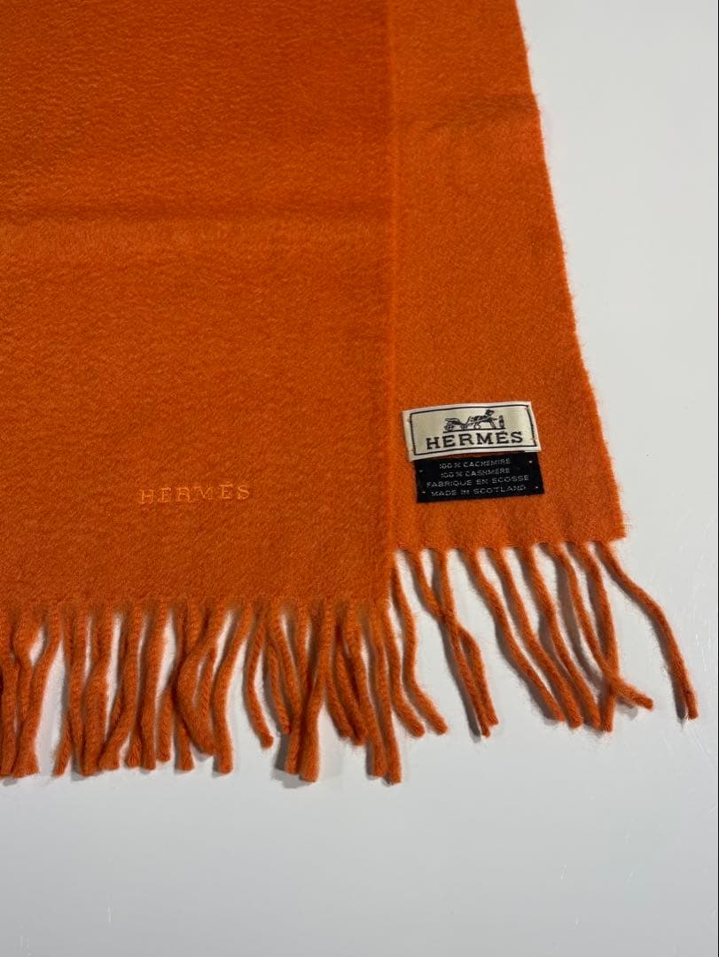 ［美品］HERMES エルメス　カシミヤマフラー ストール