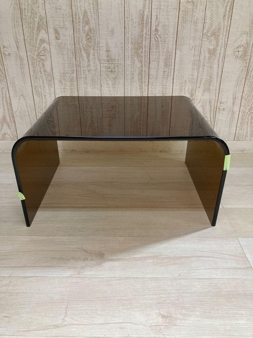 （訳あり）アクリルテーブル　 ローテーブル 　クリアブラウン（約）幅60cm