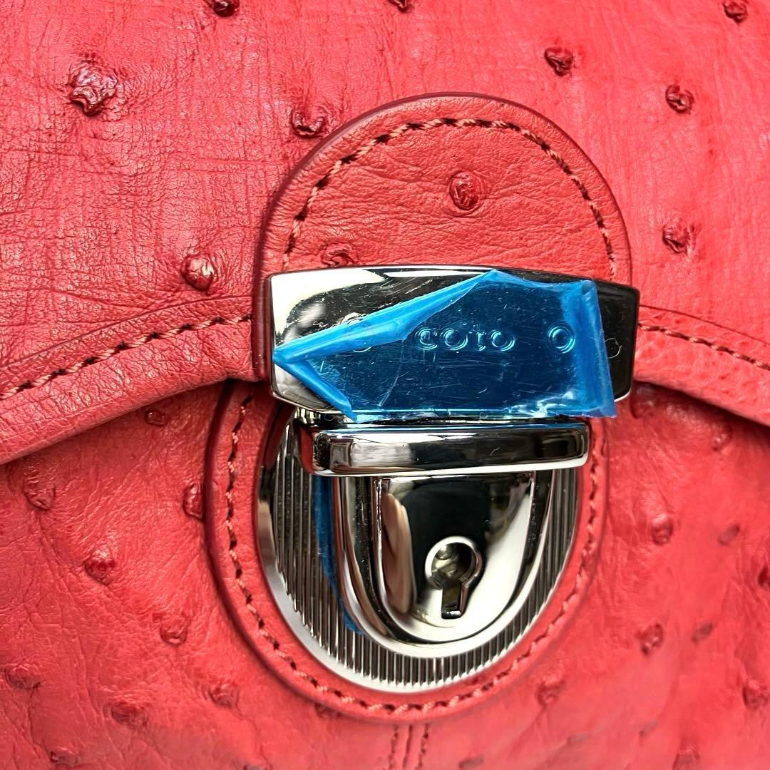新品未使用　COTO オーストリッチ ショルダーバッグ 2way JRA　ピンク