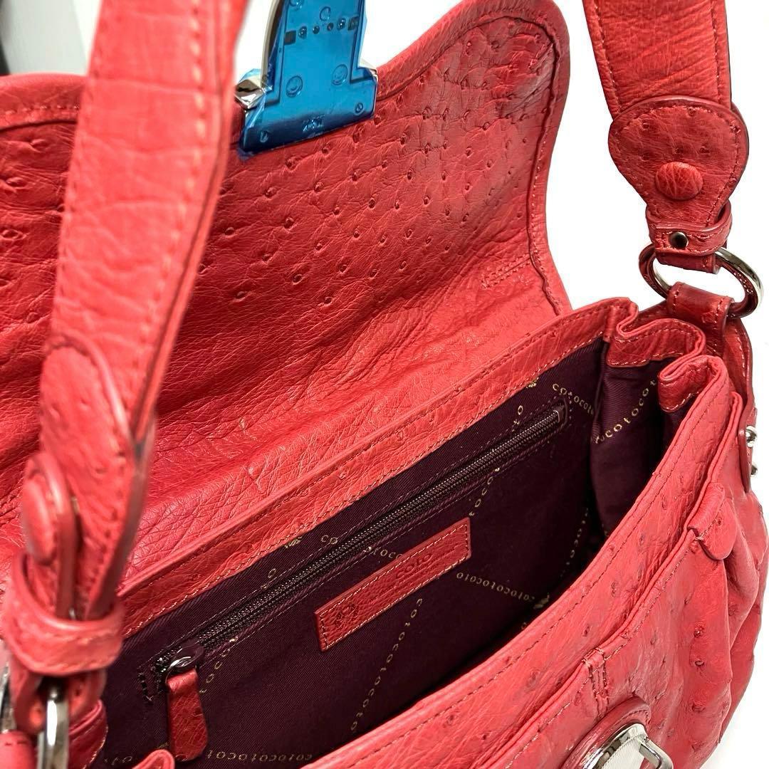 新品未使用　COTO オーストリッチ ショルダーバッグ 2way JRA　ピンク