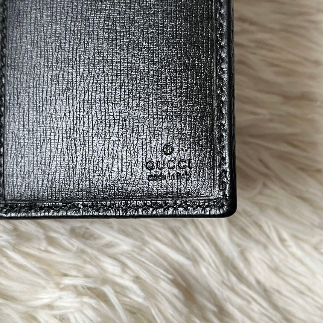 未使用✨グッチ インターロッキング 長財布 二つ折り 本革 ブラック 黒