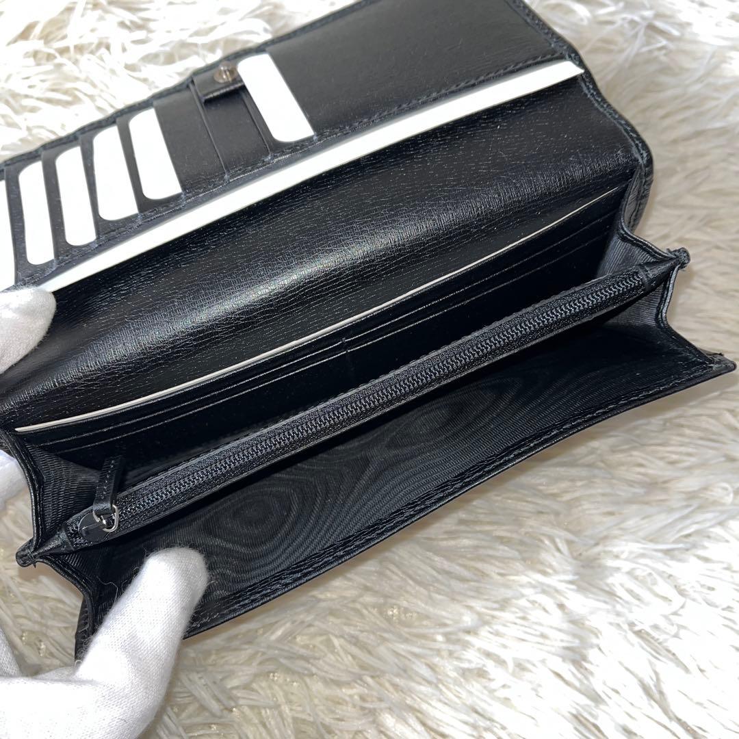 未使用✨グッチ インターロッキング 長財布 二つ折り 本革 ブラック 黒