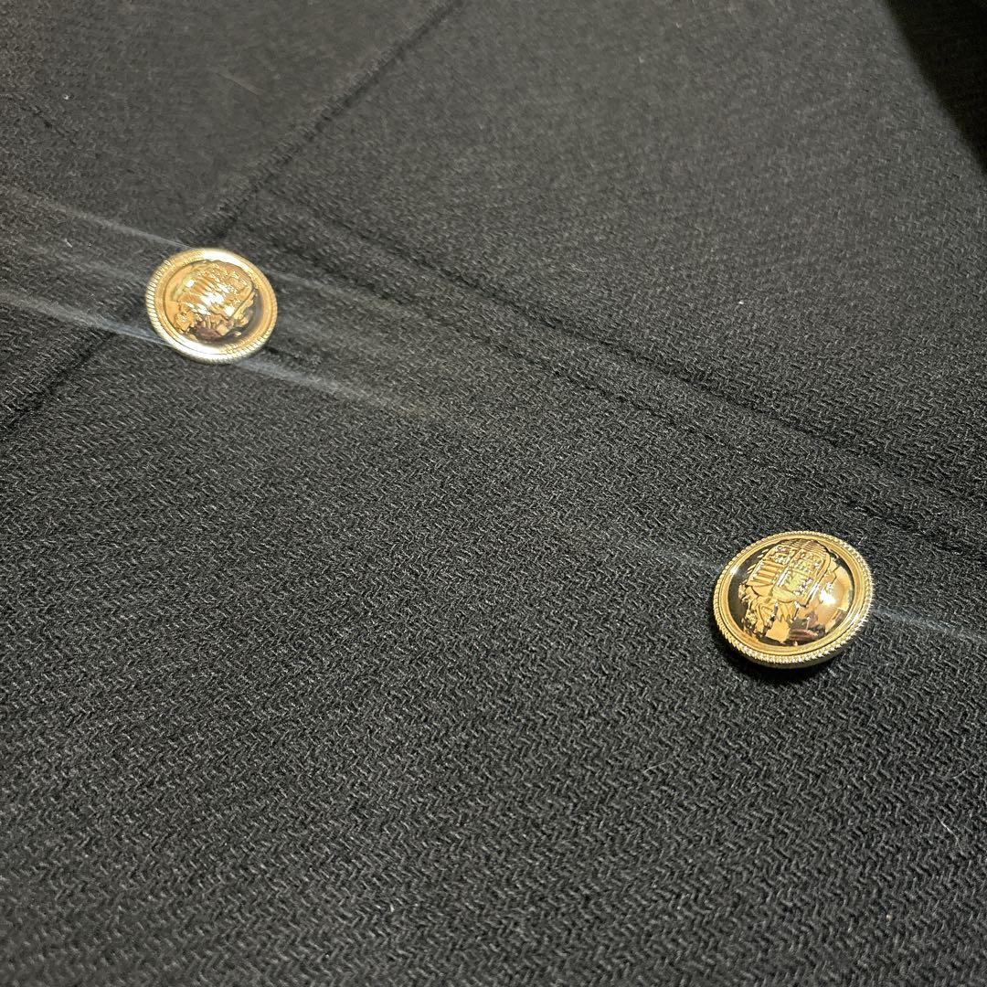 【美品】ZARA ダブルブレスト ナポレオンコート ウール ブラック S