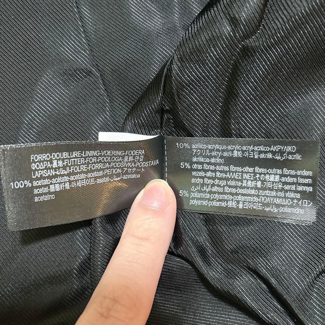 【美品】ZARA ダブルブレスト ナポレオンコート ウール ブラック S