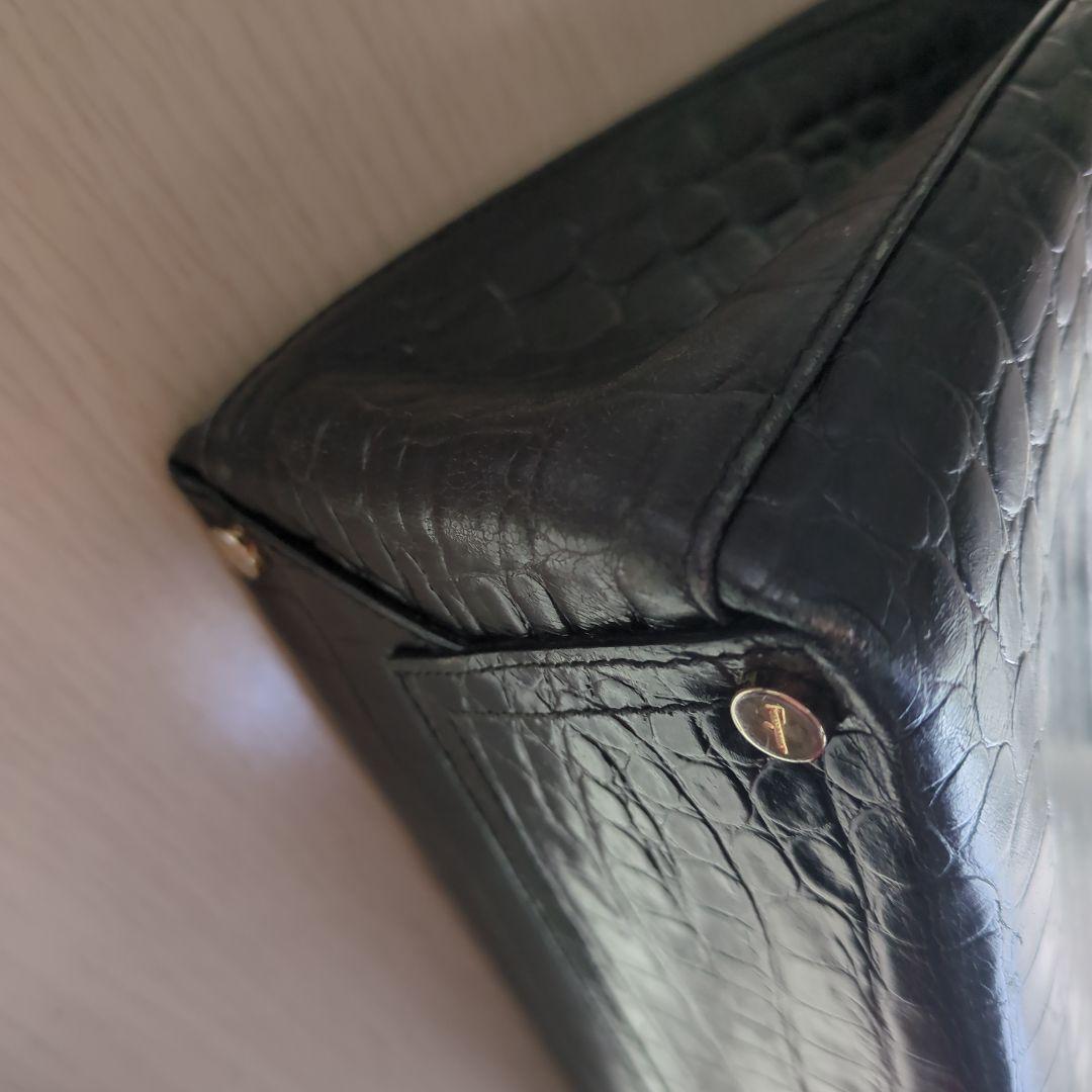 Ferragamo ブラック クロコダイル風 バッグ