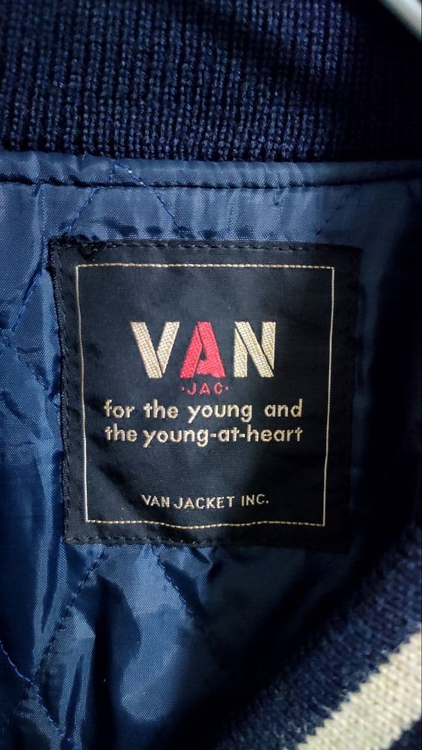 レア!VAN JACKET ヴァン スタジャン袖レザー ビンテージ レトロ