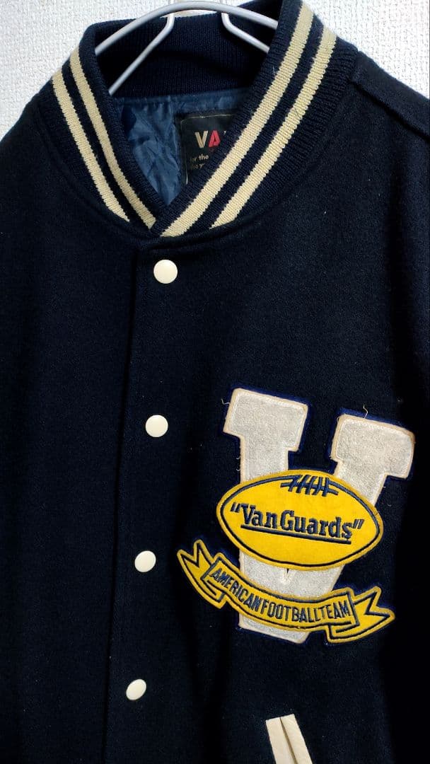 レア!VAN JACKET ヴァン スタジャン袖レザー ビンテージ レトロ