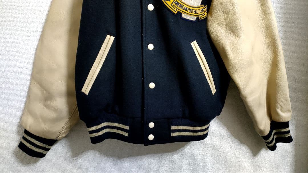 レア!VAN JACKET ヴァン スタジャン袖レザー ビンテージ レトロ