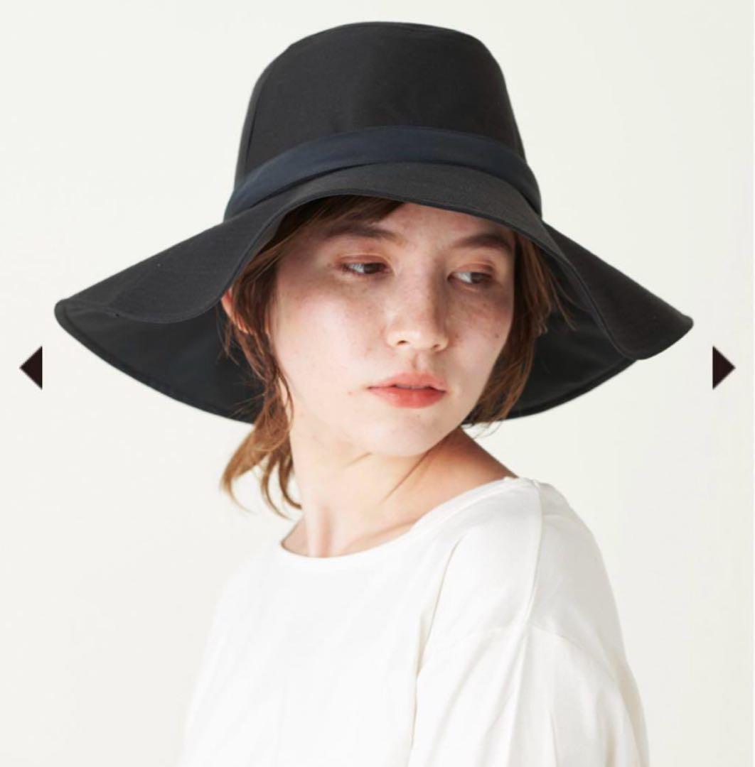 【ほぼ未使用】サンバリア100 ナチュラルテープハット　ブラック