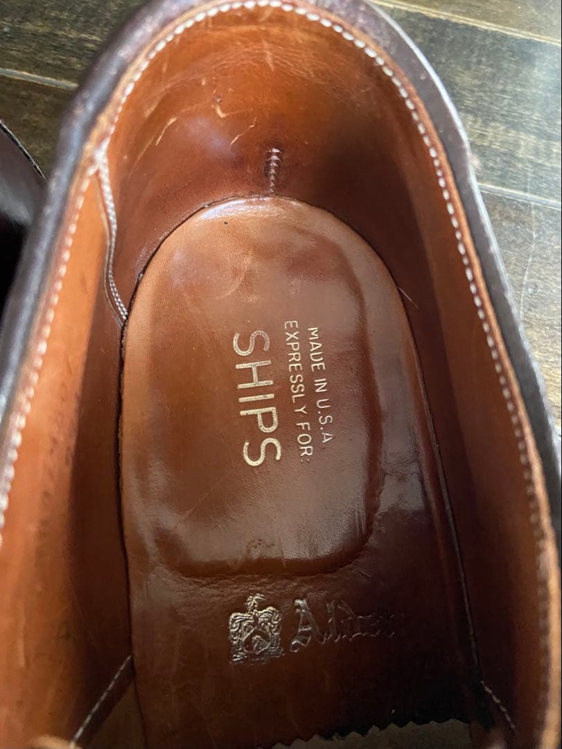 【SHIPS別注】Alden 994 コードバン サドル 6.5D バーガンディ